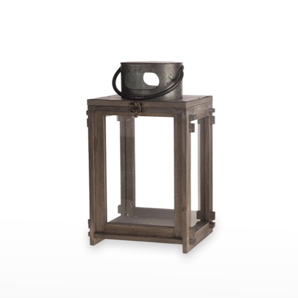 Conjunto lanternas de madeira à cor natural